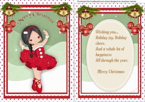 Beautiful Christmas Ballerina with Verse