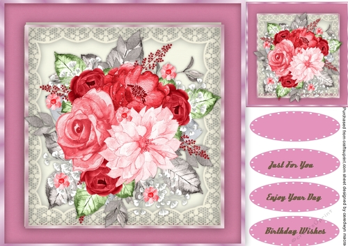 Beautiful Roses on a lace mat 