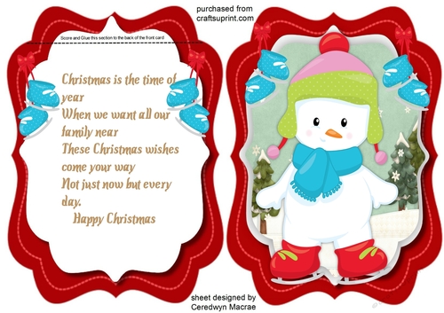 Lovely  Tent card with Snow Baby