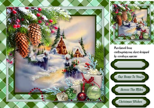 Beautiful Green Tartan Christmas Scene 
