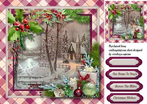 Beautiful Mavue Tartan Christmas Scene 