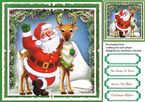 Happy Santa and Reindeer
