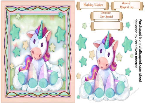 Lovely Starry Unicorn Pink 2