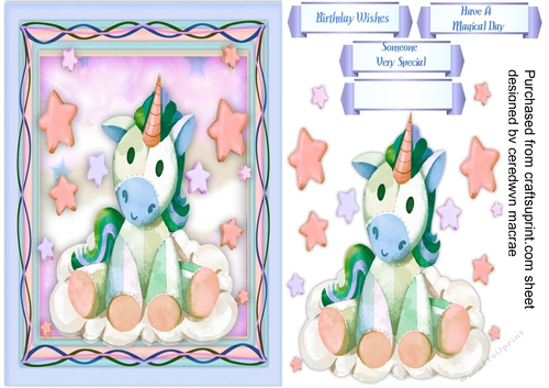 Lovely Starry Unicorn Blue 4