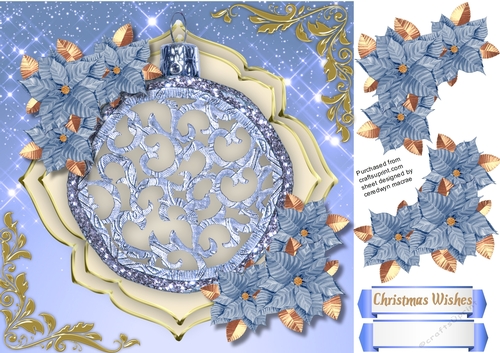 Beautiful Baubles and Blue Poinsettias 