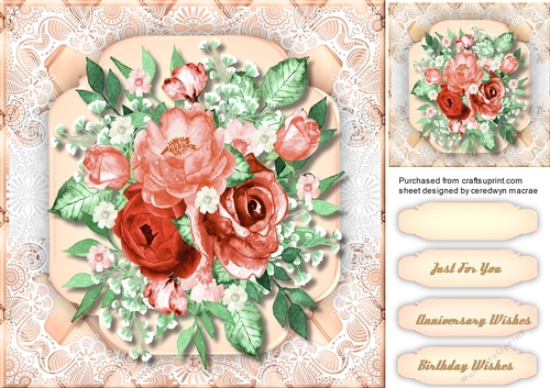 Beautiful  Roses on lace 