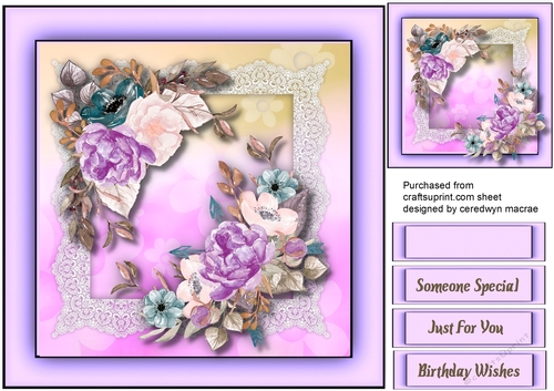 Beautiful Lilac Peonies  on lace 