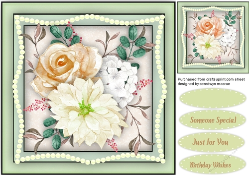 Beautiful Cream Roses and Pearls 