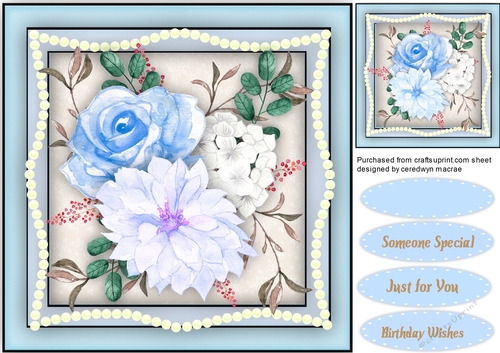 Blue Roses and Pearls 
