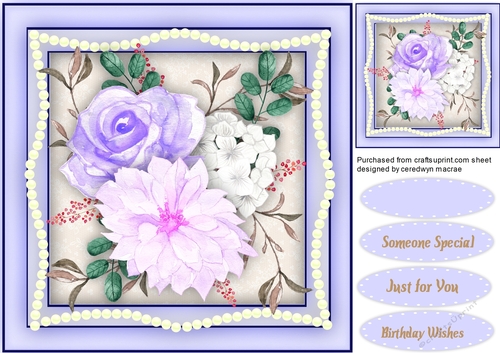 Lilac Roses and Pearls 