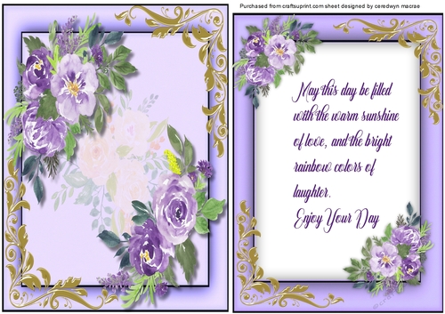 A5 , Lilac Roses with Verse