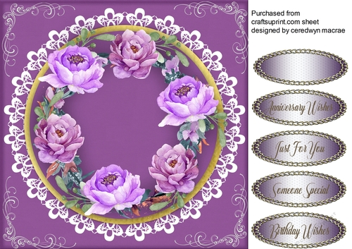 Beautiful Garland of Lilac Roses 