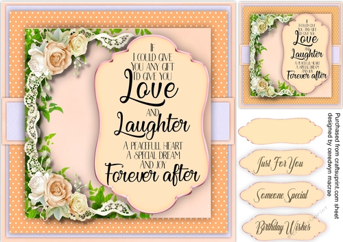 Beautiful Quote and Peach Lace Roses