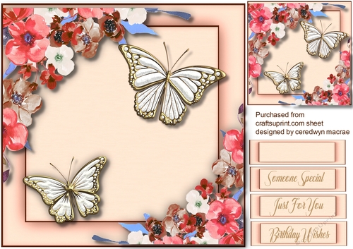 Pale Pink and Gold Butterflys 