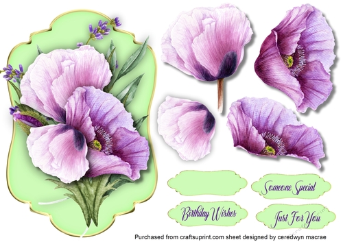 Beautiful Lilac  Poppy Topper