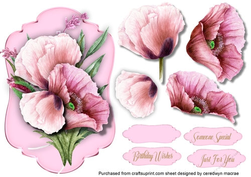 Beautiful Pink  Poppy Topper