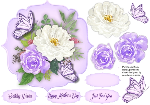 Lila Roses and Butterflys