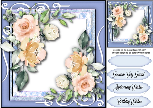 Summer Water Coloured Peach Roses 