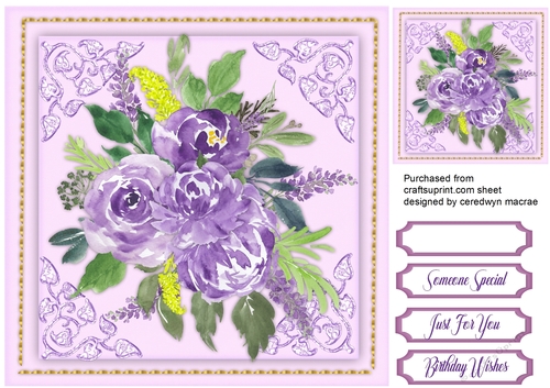 Beautiful Lilac Water Coloured Roses 