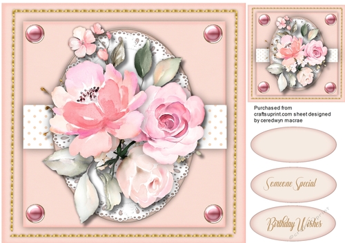 Beautiful Pink French Roses on Lace 