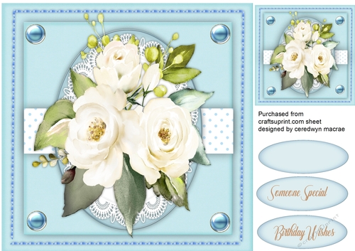 White French Roses on Lace 