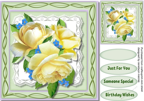 Yellow  Roses and Forgetmenots 