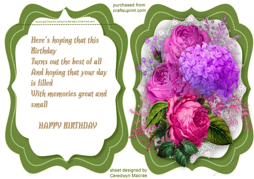  Sage Flip Card and Roses 