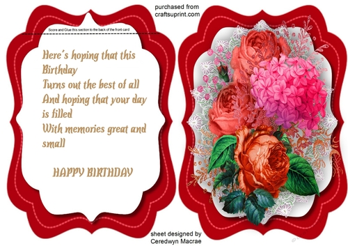  Red Flip Card and Roses 