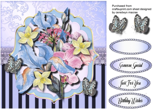 Water coloured Irises and Daffs 