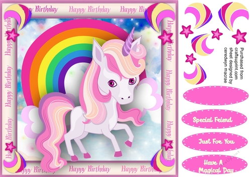 Happy Birthday , Unicorn Pink