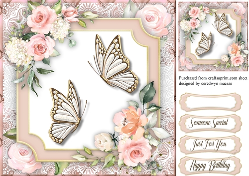 Beautiful Sunset Roses and Butterflys 