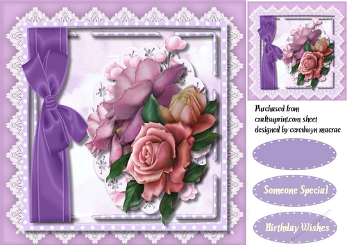 Lilac Roses Roses and Bow
