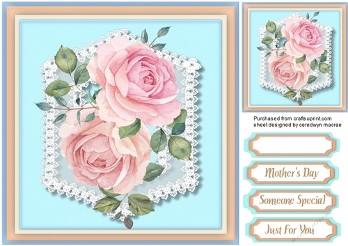 Beautifu Roses on Fine Lace 