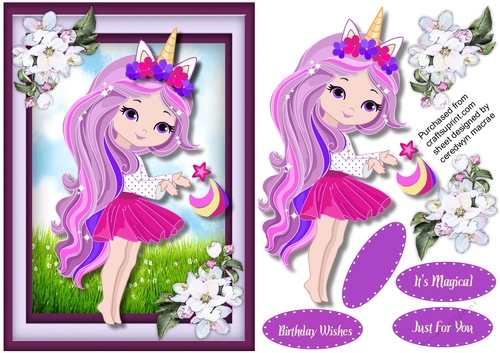 Beautiful Lilac Unicorn Girl
