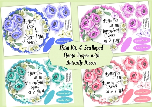 Mini Kit , Scalloped Quote Toppers With Greeting Tags