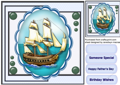 Sail ship in a Oval Frame