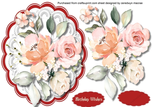 Beautiful Roses in Oval  Frame