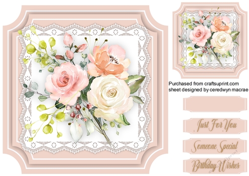 Beautiful Cut out Frame and  Pink Roses