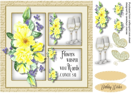 3 Square with Yellow  Roses 2