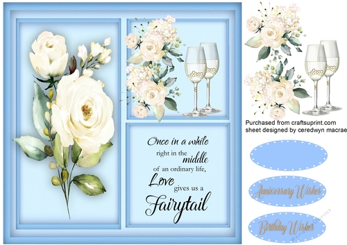 3 Square with White  Roses 3