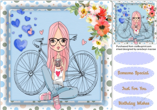 Trendy Girl and her Bike 