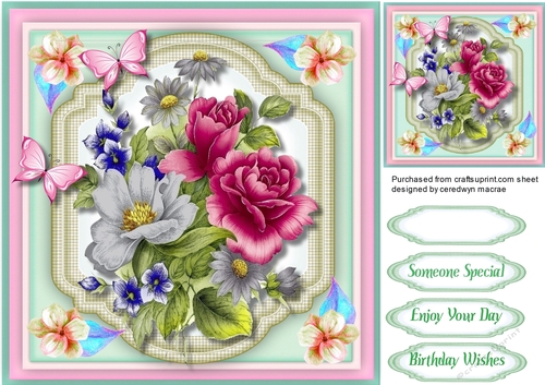 Summer Flowers and Butterflies 