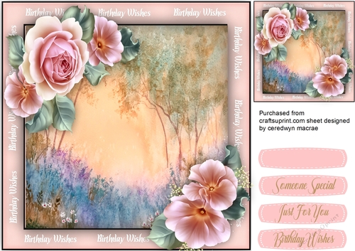 Beautiful Roses and Forest Scene 