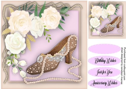 Beautiful Vintage Shoe and White Roses 