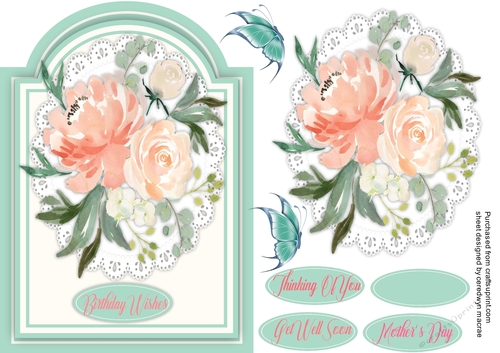 Beautiful  Roses on Lace 