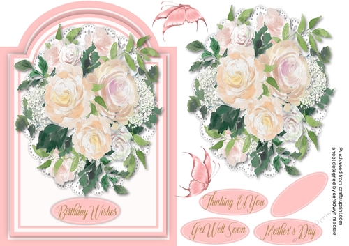 Beautiful Vintage  Roses on Lace 