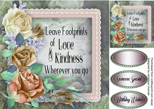 Footprints and Cream Roses