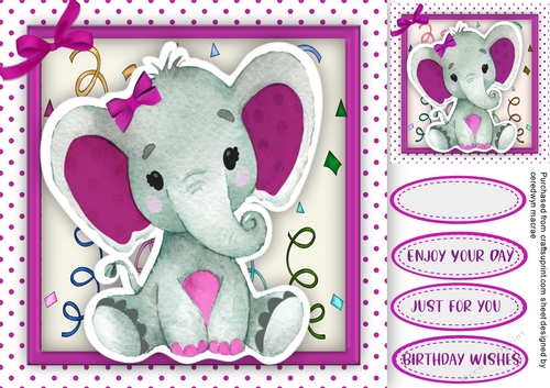 Happy Birthday Ellie , Mauve 
