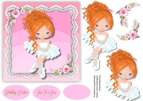 Red Haired Ballerina In White Tutu
