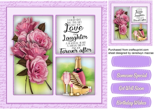3, Square With Roses and Love 